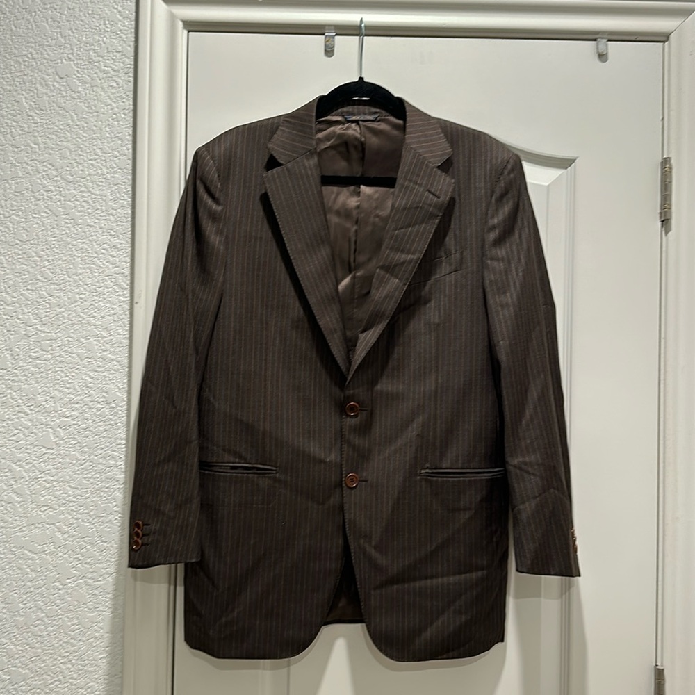 Trussini Brown Striped Suit Jacket